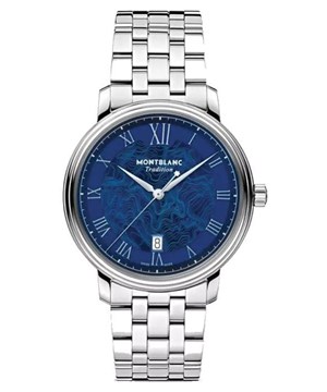 MONTBLANC TRADITION AUTOMATIC SILVER TONE WATCH 131275