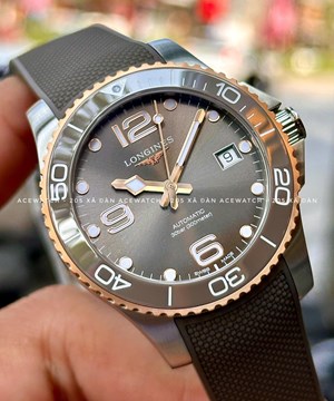 LONGINES HYDROCONQUEST  CERAMIC GRAYROSE  L3.780.3.78.9 